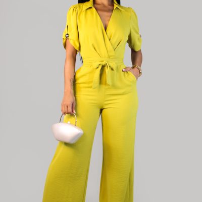 Capri Escape Jumpsuit - Citron
