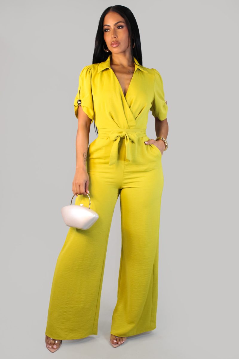 Capri Escape Jumpsuit - Citron