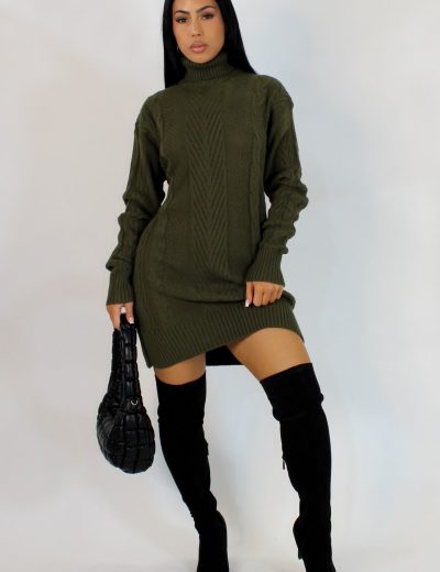 You See Me Out Mini Dress - Olive