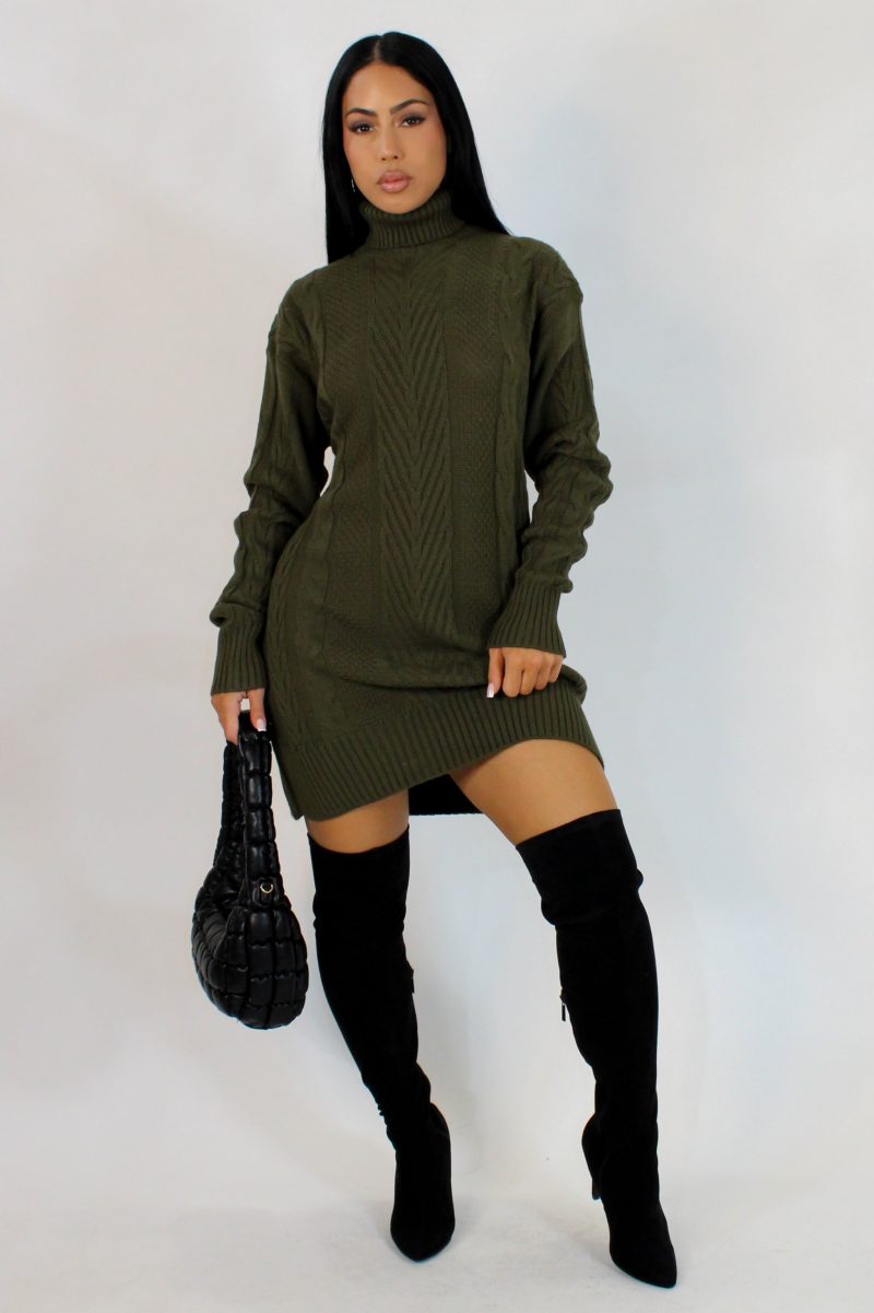 You See Me Out Mini Dress - Olive