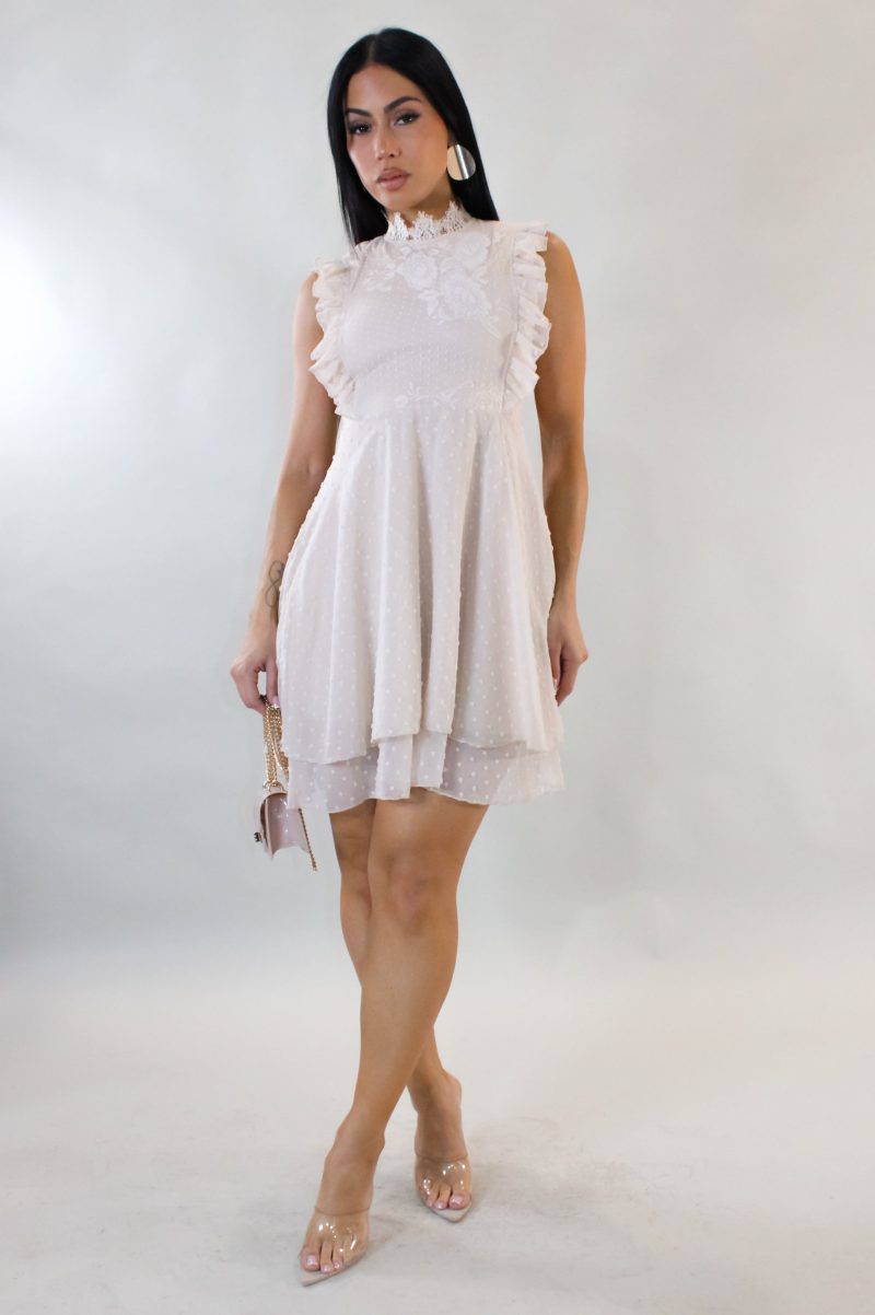 Pull Me In Mini Dress - Cream