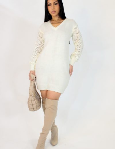 Seeing It All Mini Dress - White