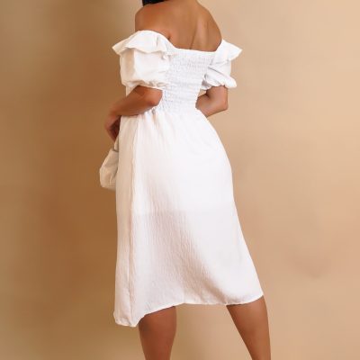 Soft Allure Midi Dress - White