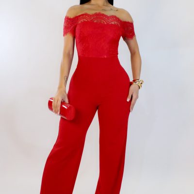 Now Playing Jumpsuit - Red