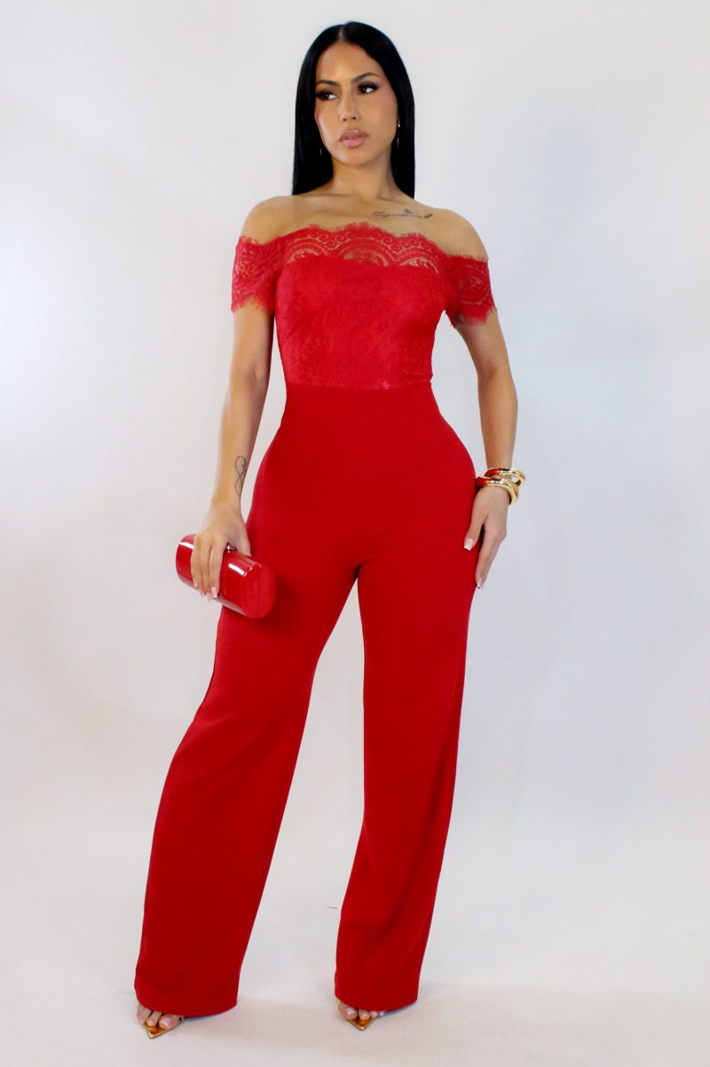 Now Playing Jumpsuit - Red