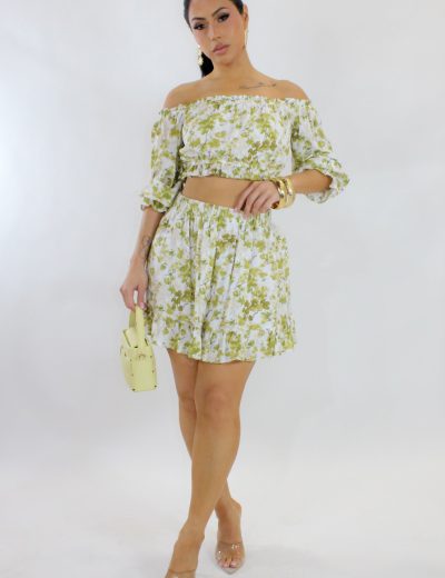 Here & Now Skirt Set - Green Matcha