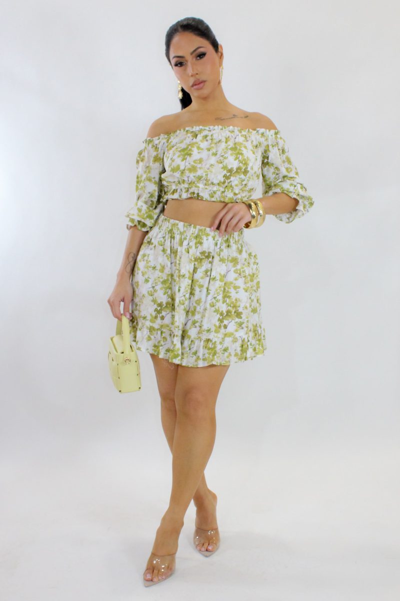 Here & Now Skirt Set - Green Matcha