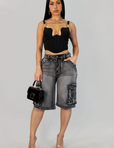 At Camp Now Bermuda - Denim-Black