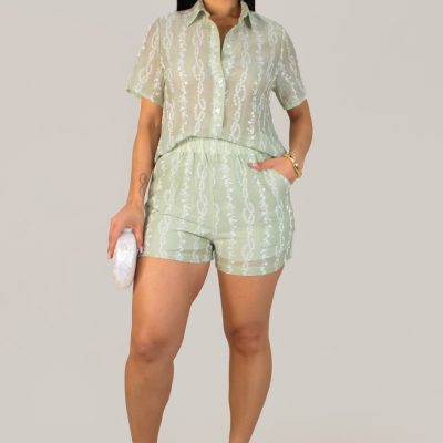 Ambar's Short Set - Sage