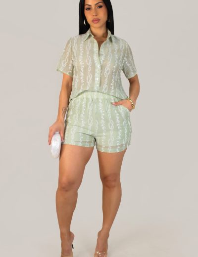 Ambar's Short Set - Sage