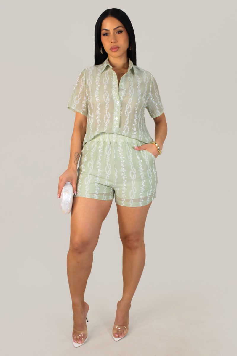 Ambar's Short Set - Sage