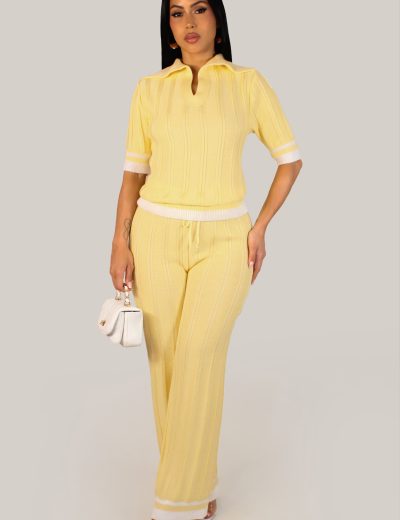 Sunday's Brunch Pant Set - Yellow