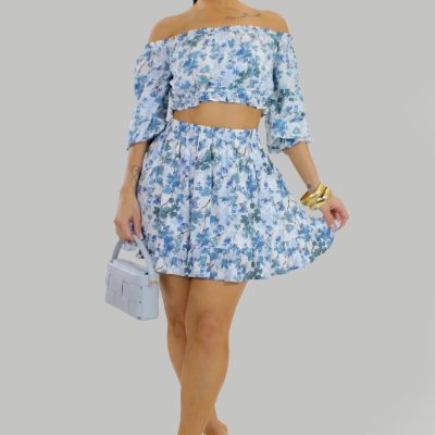 Fresh Feel Skirt Set - Blue